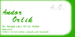 andor orlik business card